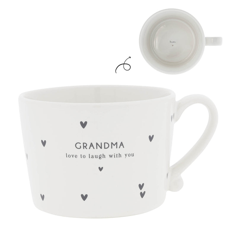 Bastion Collections Tasse Grandma love to laugh with you Schwarz