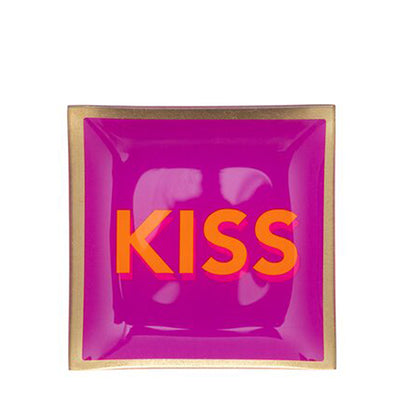Glasteller Kiss pinkfarben klein
