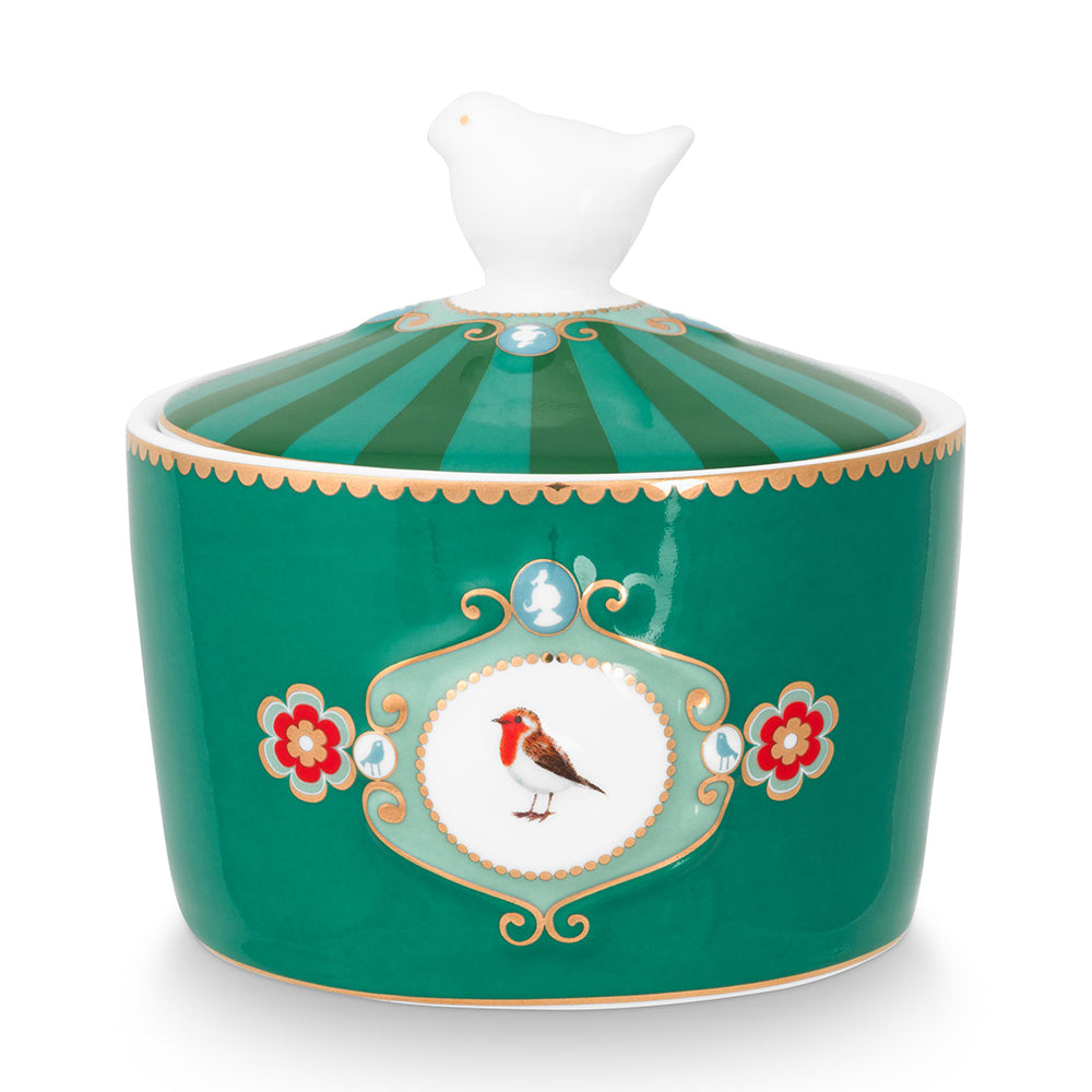 EGAN Zuckerdose Le Casette – Grüner Deckel, Porzellan, 7x11 Cm, Spülmaschinenfest