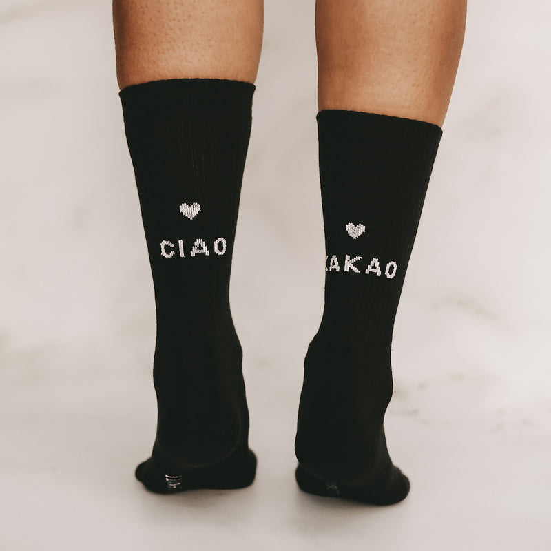 Eulenschnitt Socken Ciao Kakao Schwarz Größe 39-42