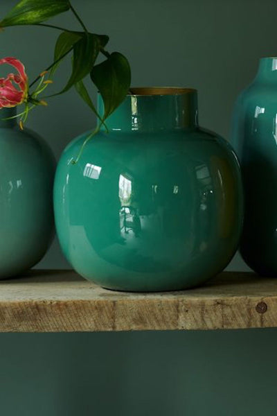Pip Studio Vase Metall grün rund 25 cm