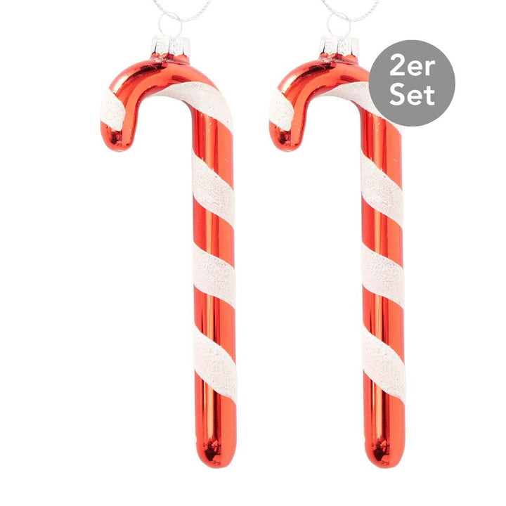 Zuckerstangen zum Hängen 2er-Set glänzend