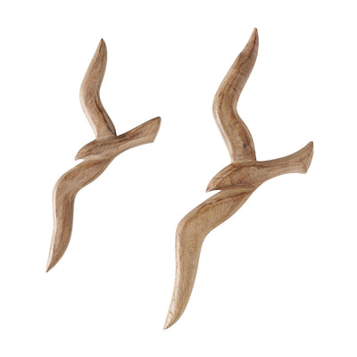 Wandobjekt Möwen Holz 2er-Set