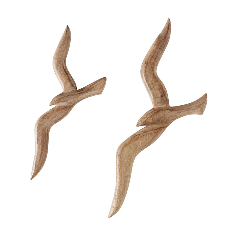Wandobjekt Möwen Holz 2er-Set