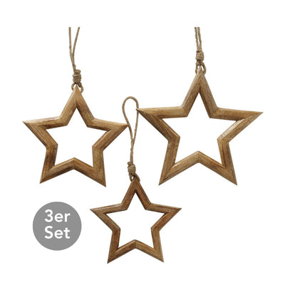 Dekohänger Holz-Sterne 3er-Set