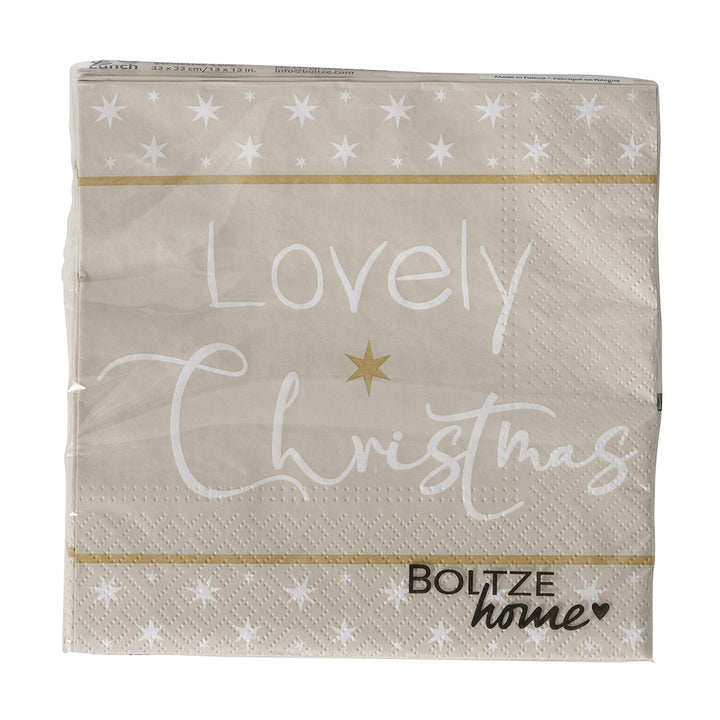 Serviette Lovely Christmas Beige