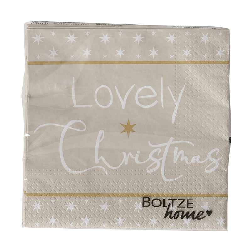 Serviette Lovely Christmas Beige