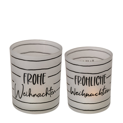 Windlicht Frohe Weihnachten 2er-Set