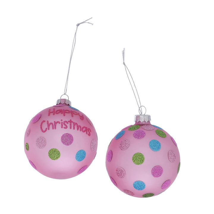 Weihnachtskugel Happy Christmas 2er-Set