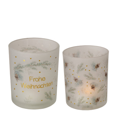 Windlicht Frohe Weihnachten 2er-Set