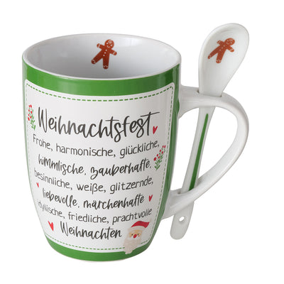 Becher Weihnachtsfest Grün