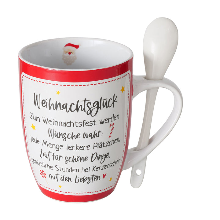 Becher Weihnachtsglück Rot