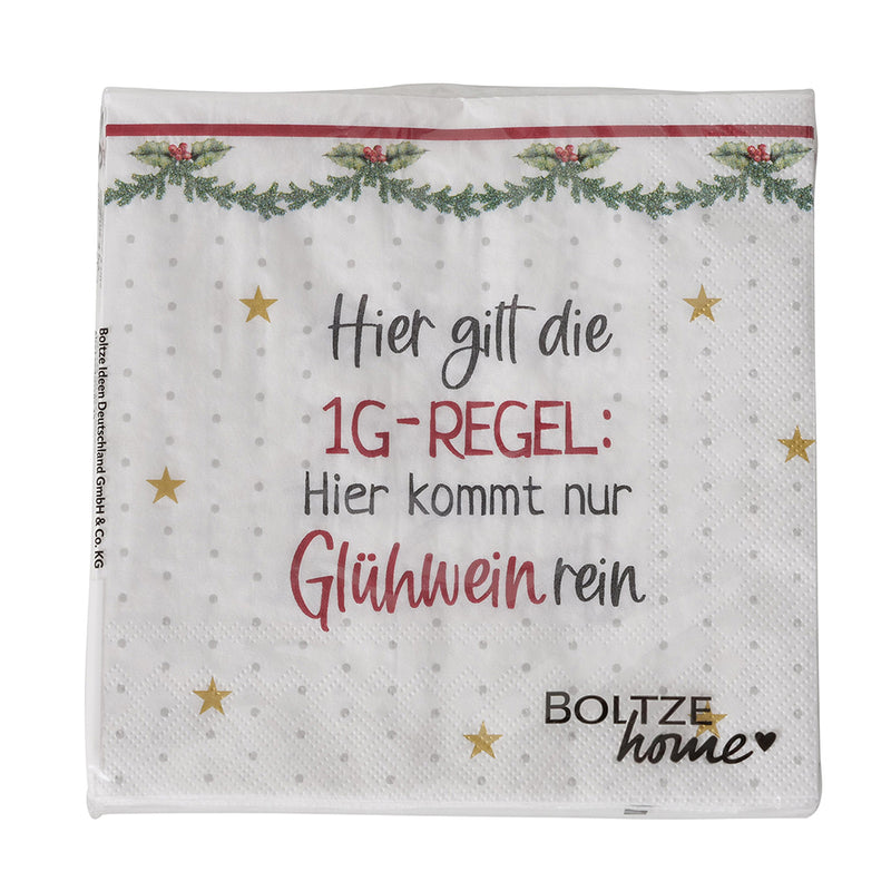 Serviette Hier gilt die 1G-Regel Weiß