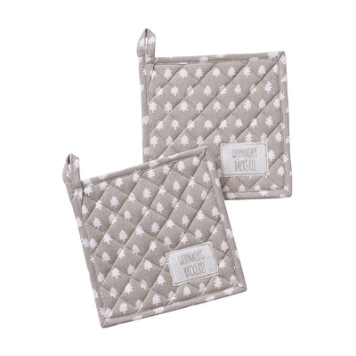 Topflappen Weihnachtsbäckerei 2er-Set Beige