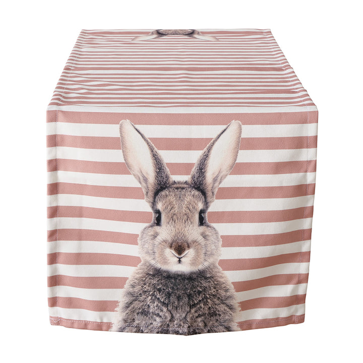 Tischläufer Hase Terracottafarben Streifen