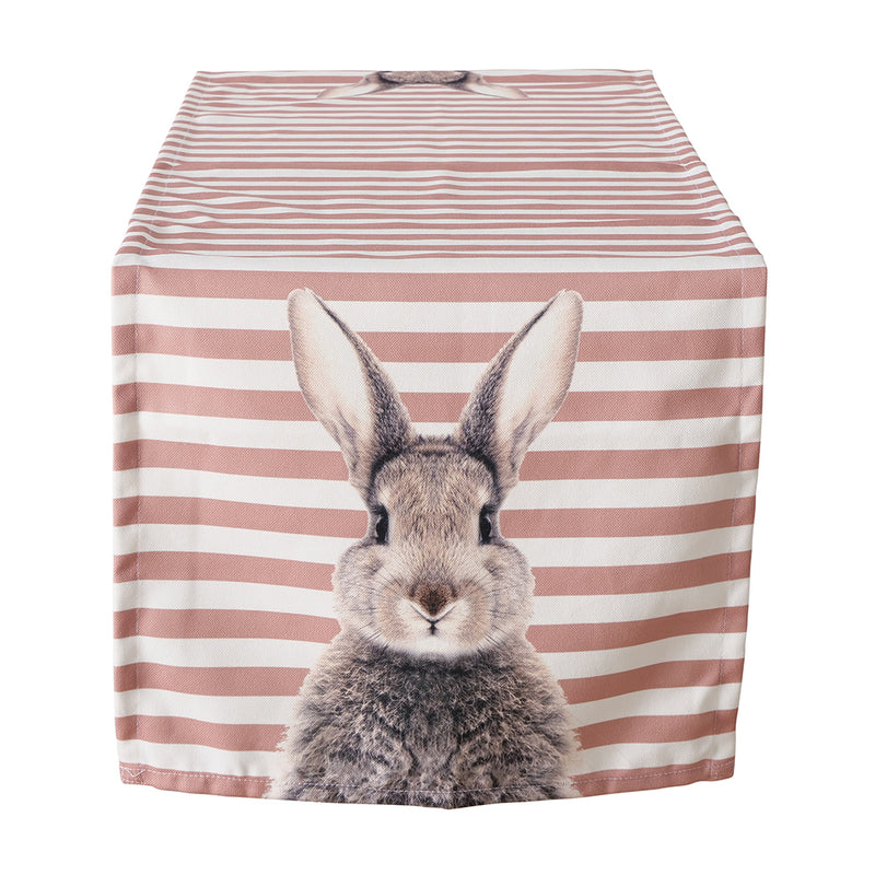 Tischläufer Hase Terracottafarben Streifen