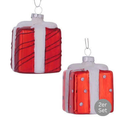 Dekohänger Geschenk 2er-Set rot