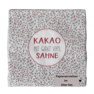 Papierservietten Kakao mit ganz viel Sahne grau