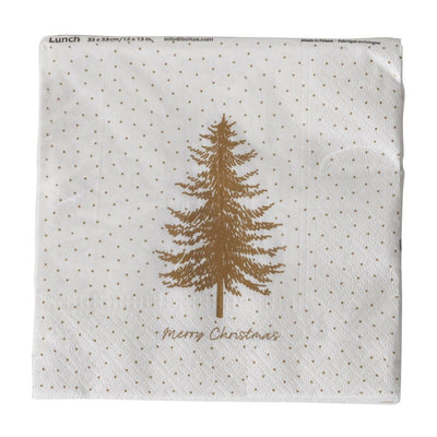 Papierservietten Tannenbaum goldfarben