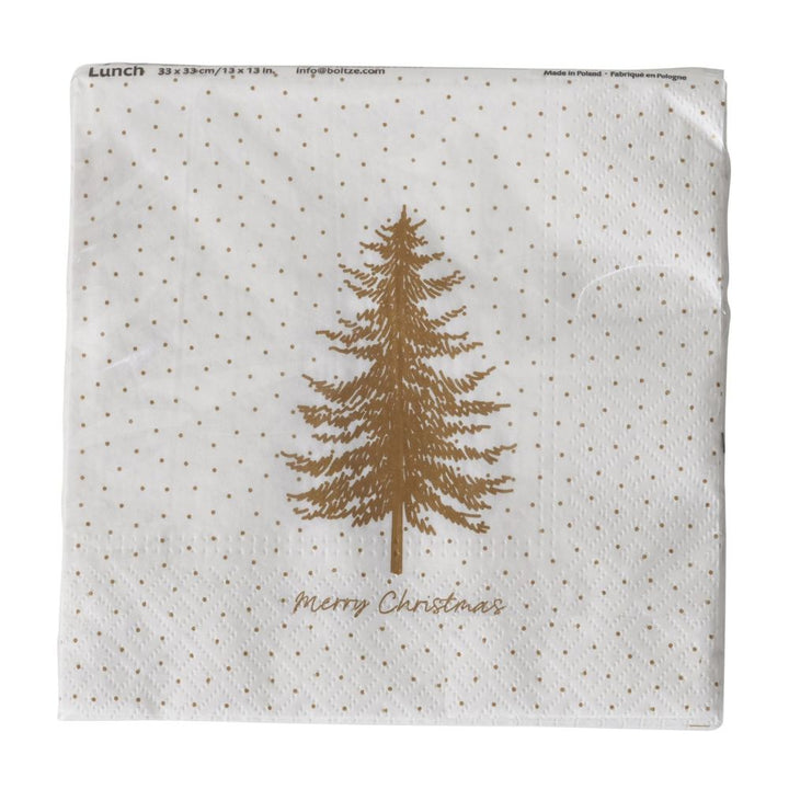 Papierservietten Tannenbaum goldfarben