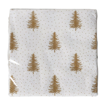 Papierservietten Tannenwald goldfarben