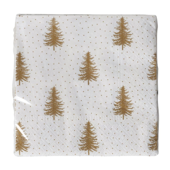 Papierservietten Tannenwald goldfarben