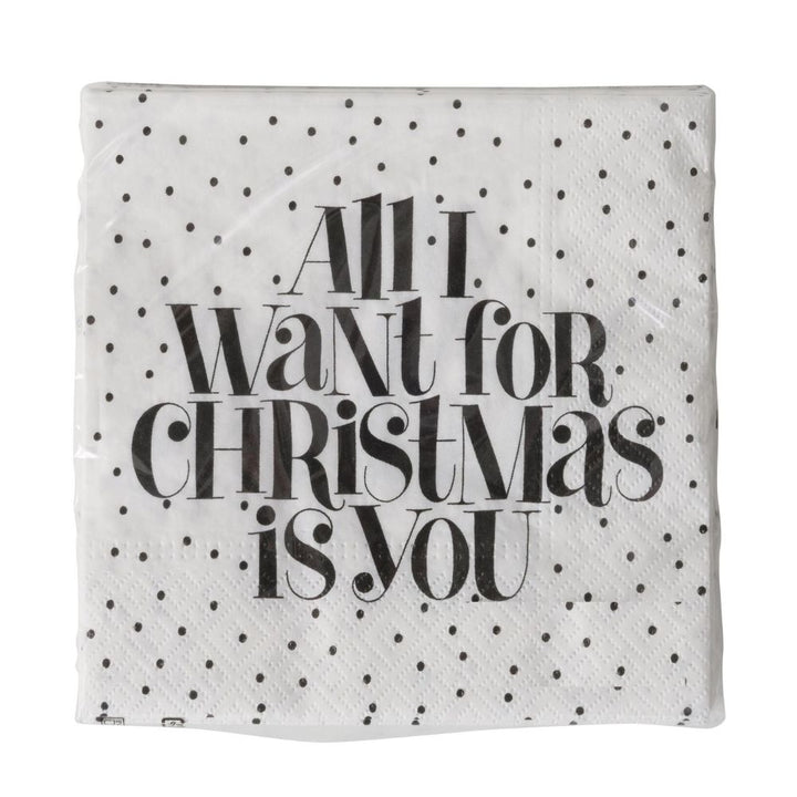 Papierservietten All I want for Christmas is you weiß