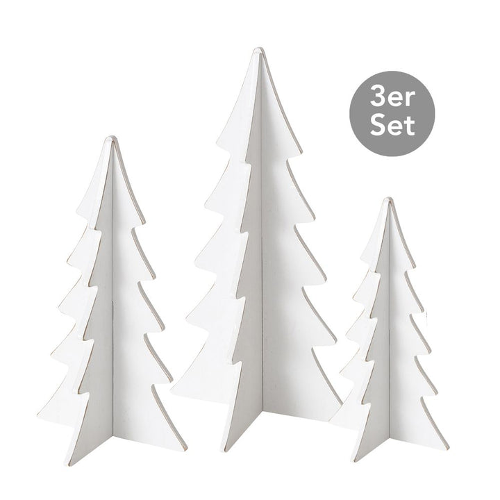 Deko-Bäume 3er-Set weiß