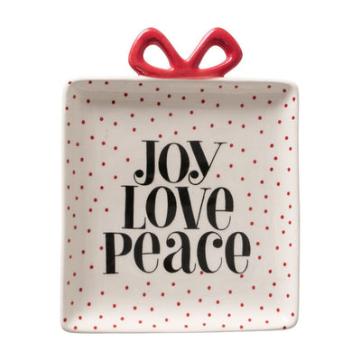 Teller Joy, Love, Peace weiß
