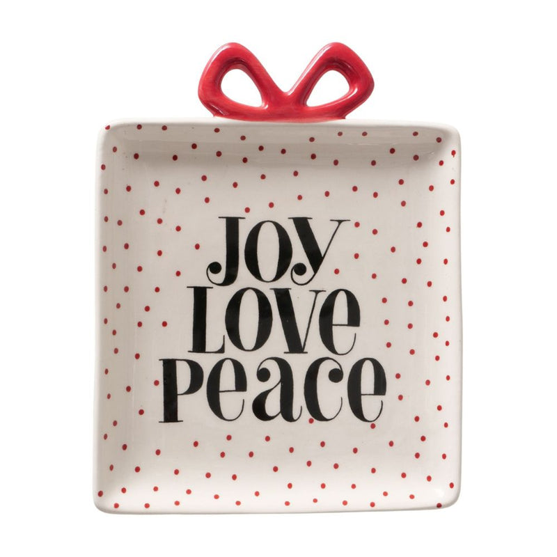 Teller Joy, Love, Peace weiß