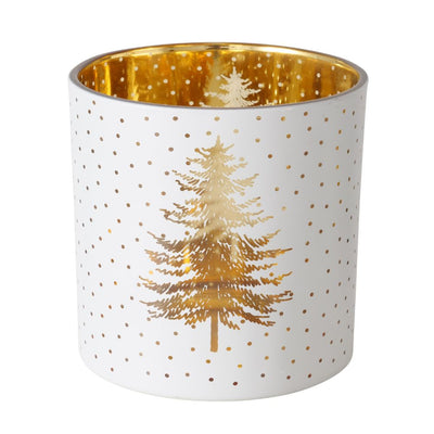 Windlicht Tannenbaum goldfarben
