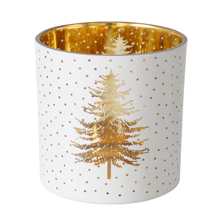 Windlicht Tannenbaum goldfarben