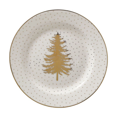 Teller Weihnachtsbaum goldfarben