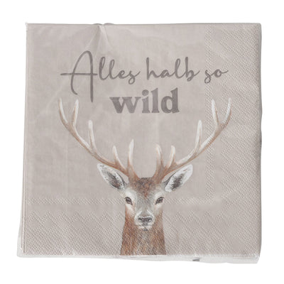 Papierservietten Alles halb so wild taupe