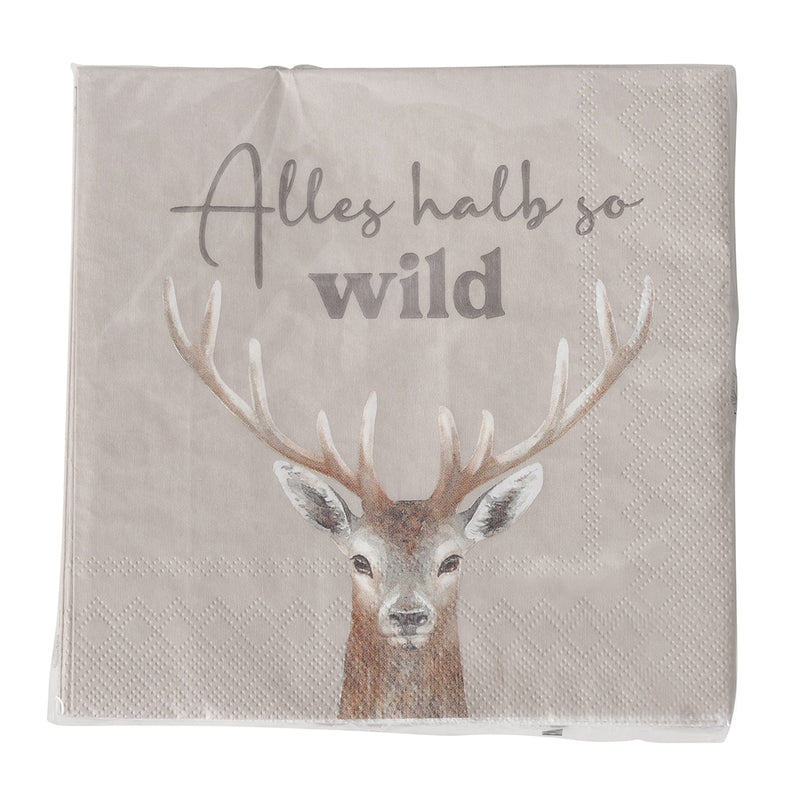 Papierservietten Alles halb so wild taupe