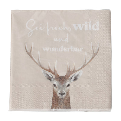 Papierservietten Sei frech, wild und wunderbar beige