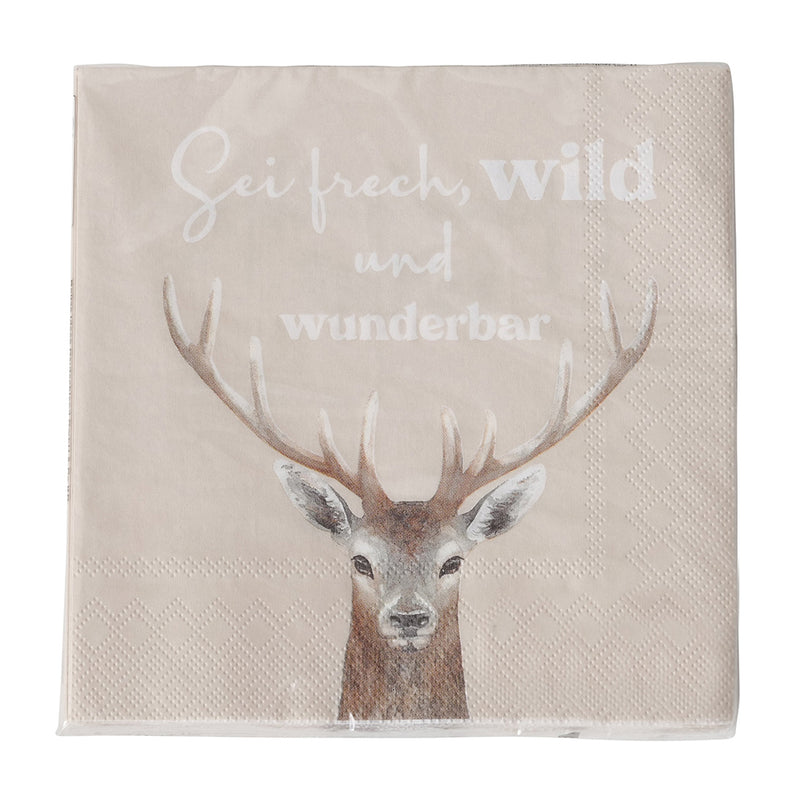 Papierservietten Sei frech, wild und wunderbar beige