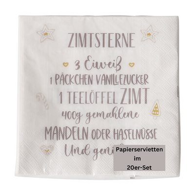 Papierservietten Zimtsterne weiß