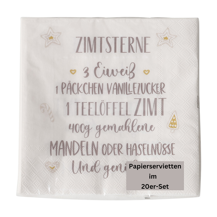Papierservietten Zimtsterne weiß