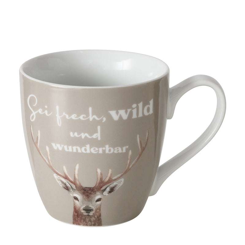 Jumbobecher Sei frech, wild und wunderbar taupe