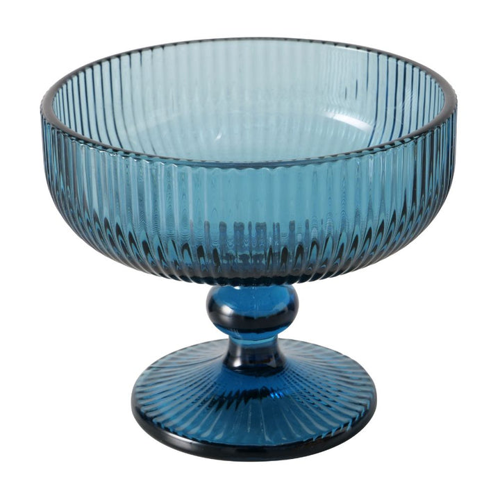 Dekoschale blau gerillt
