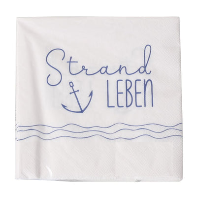 Papierservietten Strandleben weiß