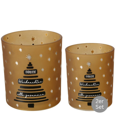 Windlicht Fröhliche Weihnachten 2er-Set