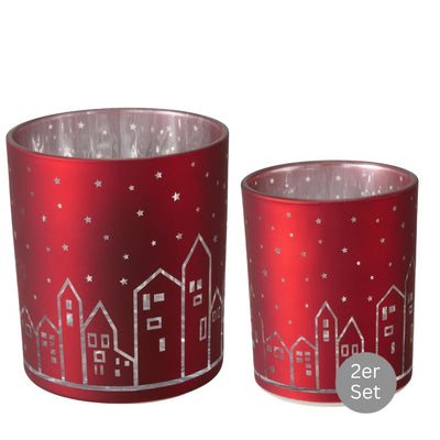 Windlicht Weihnachtsstadt 2er-Set