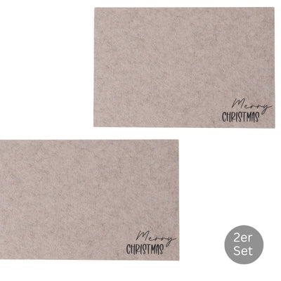 Tischset Merry Christmas 2er-Set beige