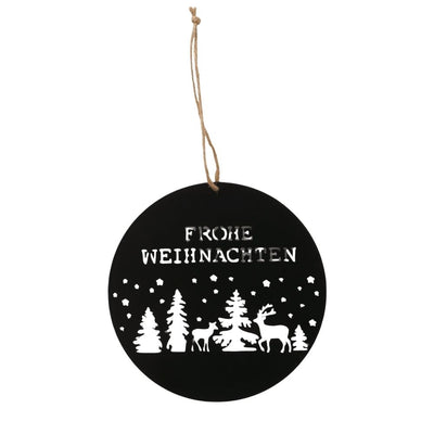 Dekohänger Winterwald schwarz