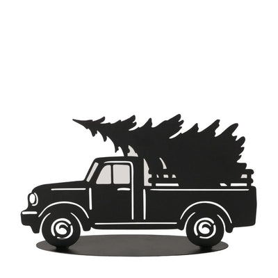 Dekoaufsteller Weihnachtsauto schwarz