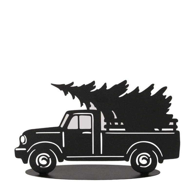 Dekoaufsteller Weihnachtsauto schwarz