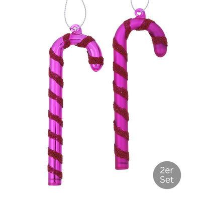 Dekohänger Zuckerstangen 2er-Set pink