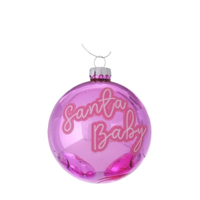 Weihnachtskugel Santa Baby pink